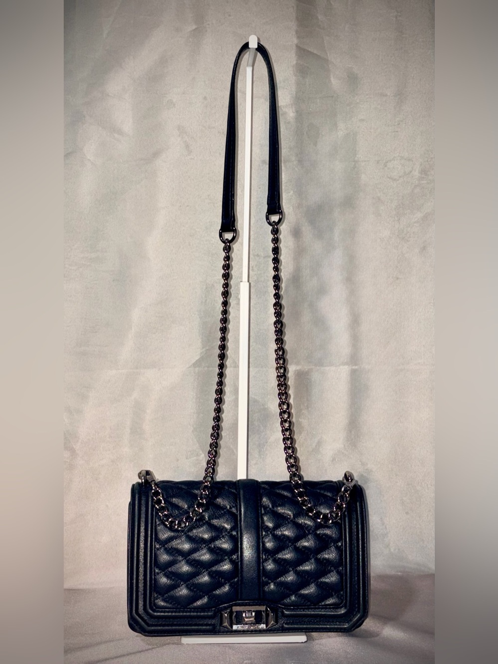 Rebecca Minkoff Quilted Leather Love Crossbody Bag - Black